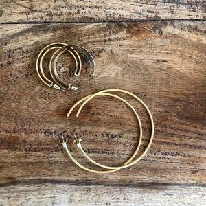 2 pairs of gold hoop earrings ( COS and Madewell)